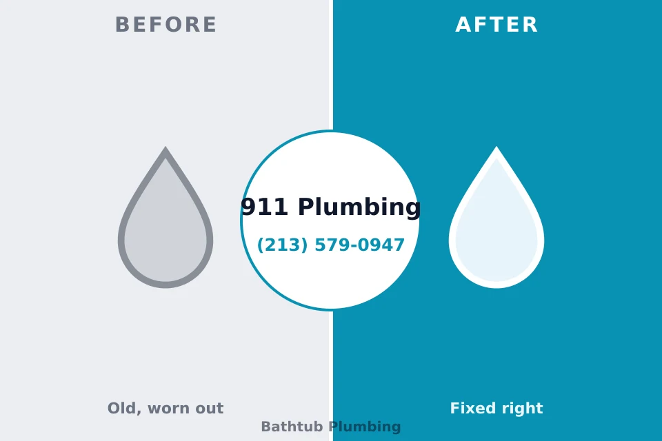 Before and after: plumbing company Westminster, LA